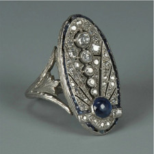 Art Deco Blue & Silver