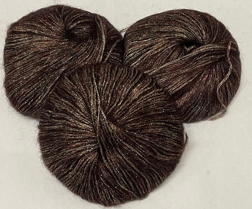 Brown glitter mohair yarn - glitter, 3