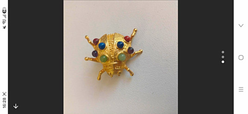 Gold tone ladybird brooch pin - ladybird,