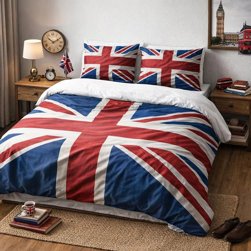 Print union jack duvet cover - print,