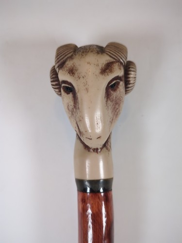 Vintage rams head carved - rams,