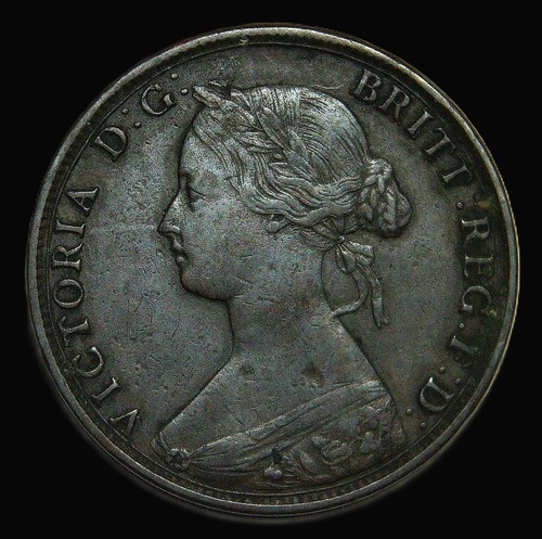 1865 victoria half - 1865, penny,