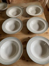 Six Royal  Doulton Berkshire Large 23cm Rimmed Soup Bowls.