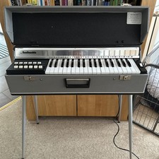 F Busilacchio Vintage Electric Reed Chord Fan Organ with Case and Original Box