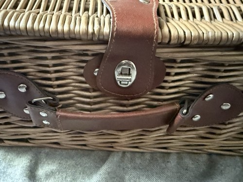 Vintage wicker picnic basket - wicker,