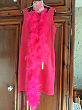 Planet 100% Silk Pink Shift Dress Size 10 with NEW Matching Feather Boa REDUCED