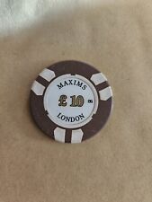 Maxims London Casino Collectible Genuine Casino Chips £10