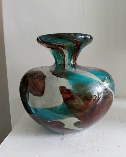Mdina glass squat - vase, in