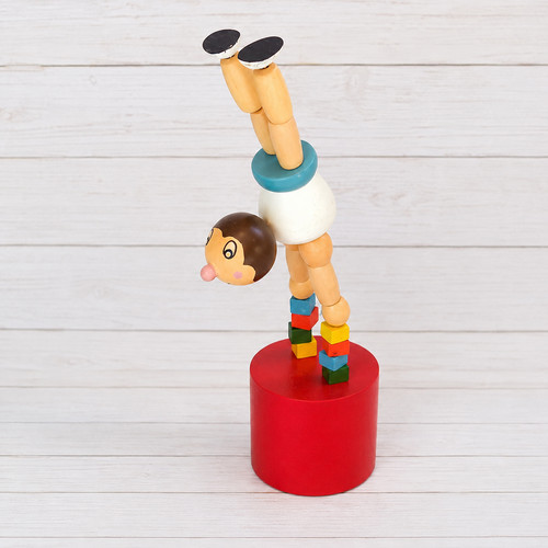 Vintage wooden handstand - wooden,