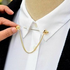 Men Silver Gold Shirt Collar