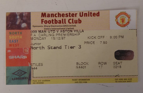 Ticket stub manchester united - ticket,