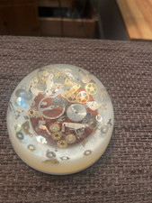 Rare Vintage Handcrafted Resin Paperweight - Buler 17 Jewels Watch Exploded
