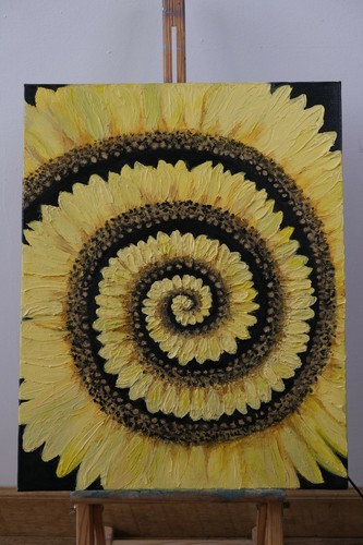 Sunflower boho style oil - style,