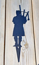 Metal 12" High Scots Guard Piper Black Indoor Outdoor Figurine Statue p1p