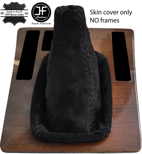 Black stitch real suede - black,