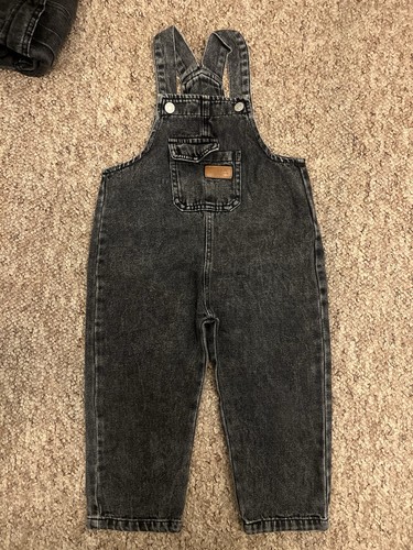 Black denim dungarees for - black, kids
