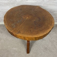 Quality Handmade Country Farmhouse Solid Wood Tree Trunk Slab Top Coffee Table