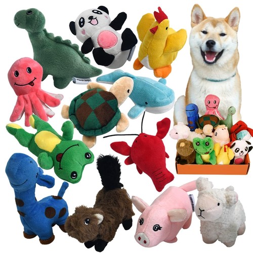 Squeaky plush dog toy pack - plush,