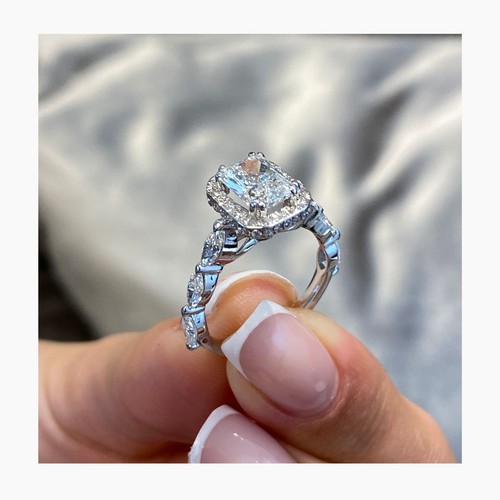 Diamond engagement ring - ring, halo