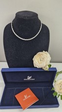 Swarovski Crystal Rhodium plated Tennis Necklace with Box VGC