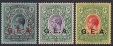 British Occupation, German East Africa. 1917. SG 55, 57 & 58. Mounted mint.