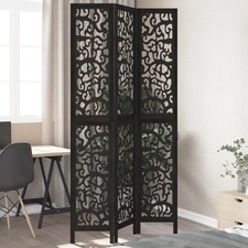 Room Divider 3-Panel Black