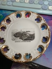 Vintage South Stack Lighthouse, Holyhead, Anglesey Ribbon Plate Souvenir,