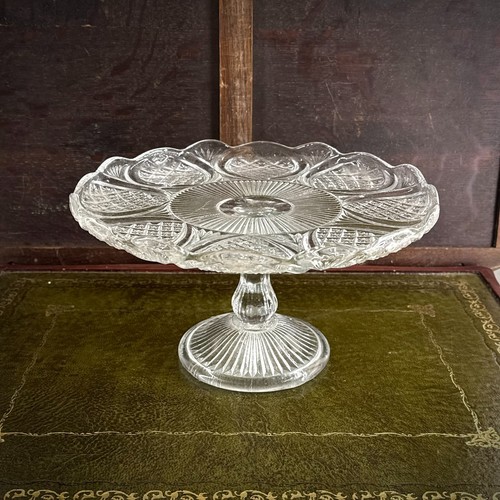 Large vintage glass cake stand - large,