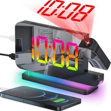 Projection Alarm Clock,7.4 in LED Mirror Digital Clocks with Projection