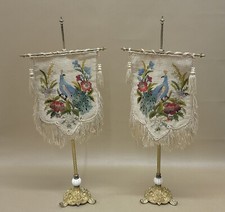 Pair Silkwork Embroidered &
