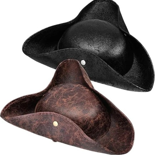 Faux leather tricorn pirate - faux,