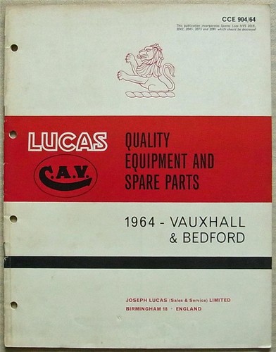 Lucas vauxhall bedford cars - &,