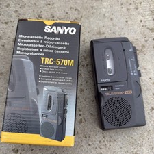 Sanyo TRC-570M Voice Recorder Microcassette Recorder Tested Working Retro