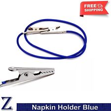 Dental Napkin Holder Blue Bib Clip Neck Chain Flexible Crocodile Clips Dentist