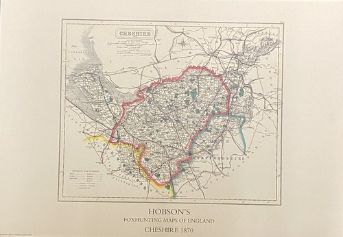 Cheshire foxhunting map - cheshire,