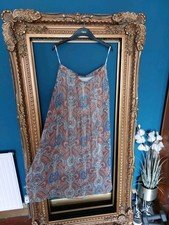 Sz 12 Maxi Skirt Autumn Colours Sheer Chiffon Underskirt Paisley Retro