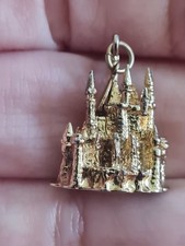 silver disney castle charm