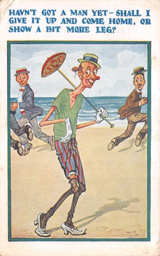 Old comic postcard seaside - old,