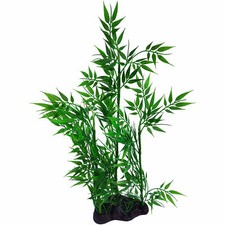Green Bamboo Artificial Aquarium Plastic Plant Fish tank Decoration, 15 Inch