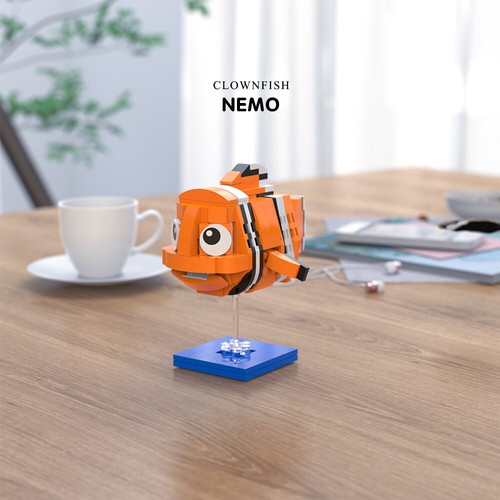 Clownfish with display stand - display,