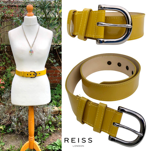 Reiss patent leather belt - leather,
