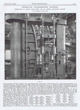 1906 2x Antique Engineering Prints - Hydraulic Plate Bending Machine