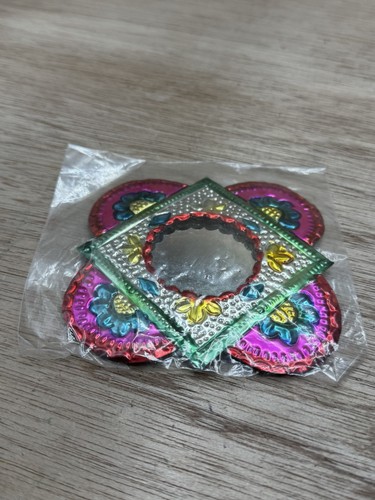 Mexican tin art mirror - tin,
