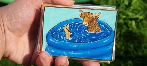 Aceo highland cow - cow, hare
