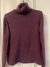 New Next Cashmere Jumper 8/10 Roll Neck Maroon L/ Sleeve Rp99 Luxury Soft Warm