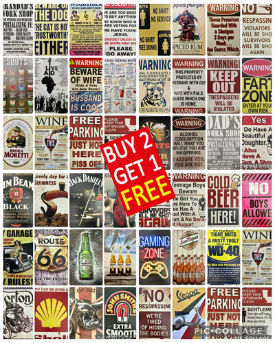 Metal tin wall - signs, man