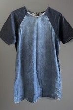 Topshop Tall Denim Dress Size 10 Short Zip With Pockets