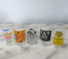 5 Scotch Whisky Gin Ad Glasses