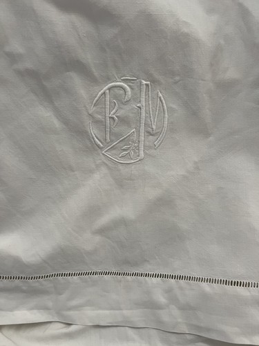 Vintage french white linen - vintage,
