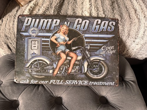 Pump gas metal sign - n,